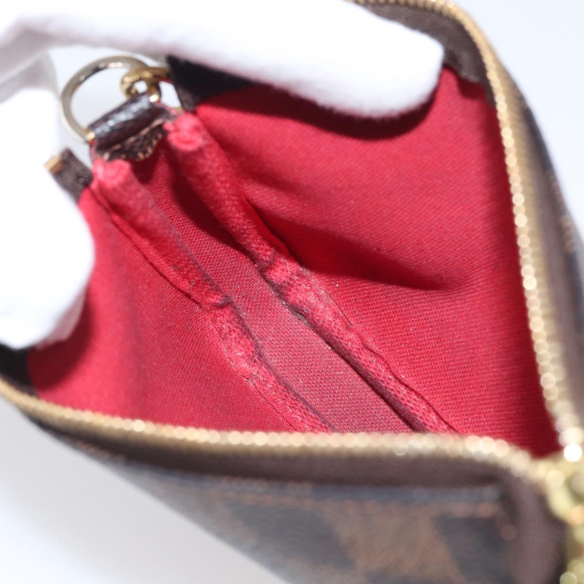LOUIS VUITTON Damier Ebene Mini Pochette Accessoires Pouch N58009 Auth BA16847A