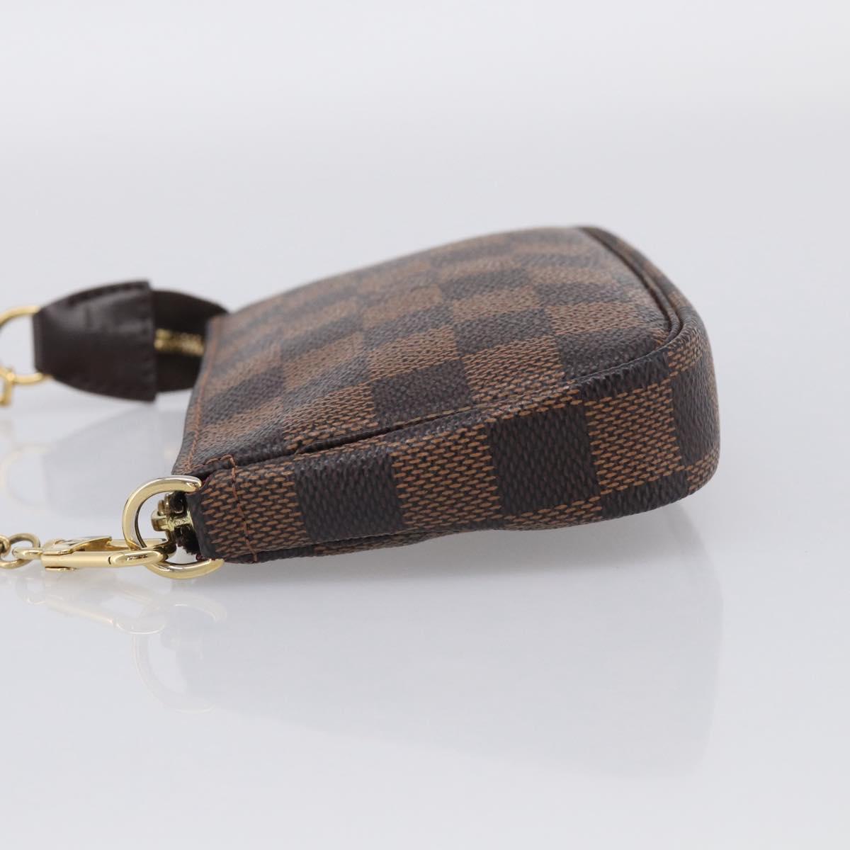 LOUIS VUITTON Damier Ebene Mini Pochette Accessoires Pouch N58009 Auth BA16847A