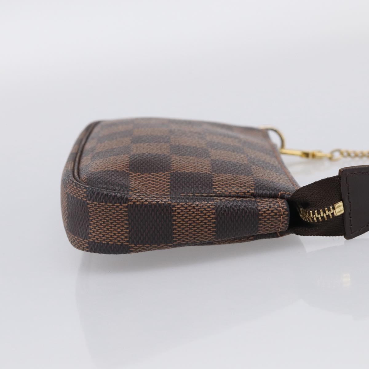 LOUIS VUITTON Damier Ebene Mini Pochette Accessoires Pouch N58009 Auth BA16847A