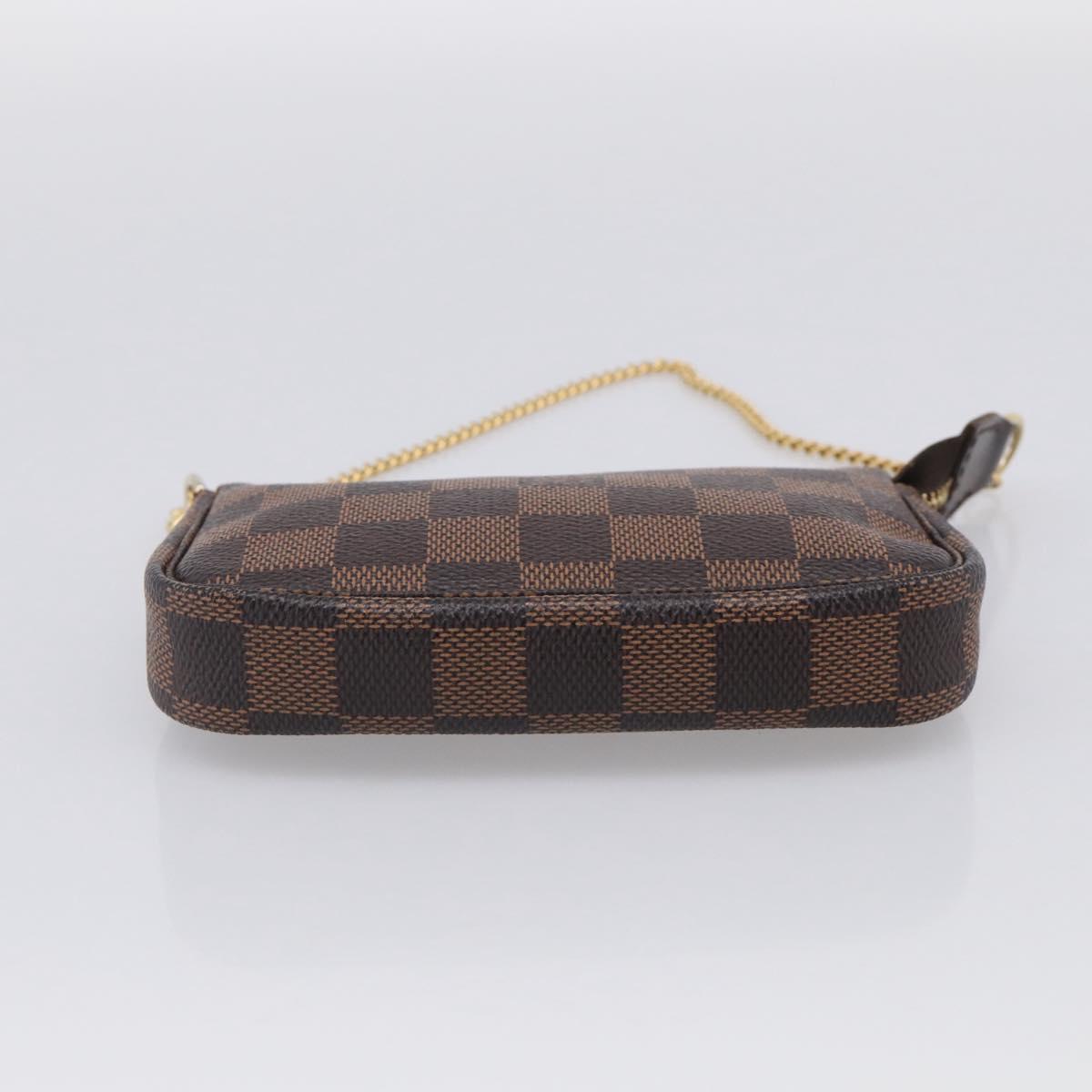 LOUIS VUITTON Damier Ebene Mini Pochette Accessoires Pouch N58009 Auth BA16847A