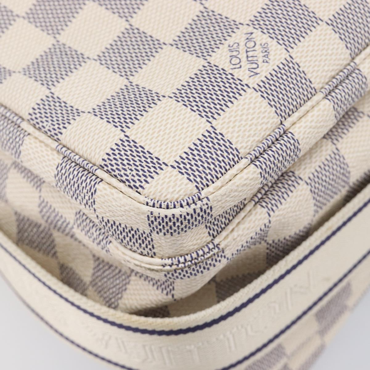 LOUIS VUITTON Damier Azur Naviglio Shoulder Bag N51189 LV Auth BA16856A