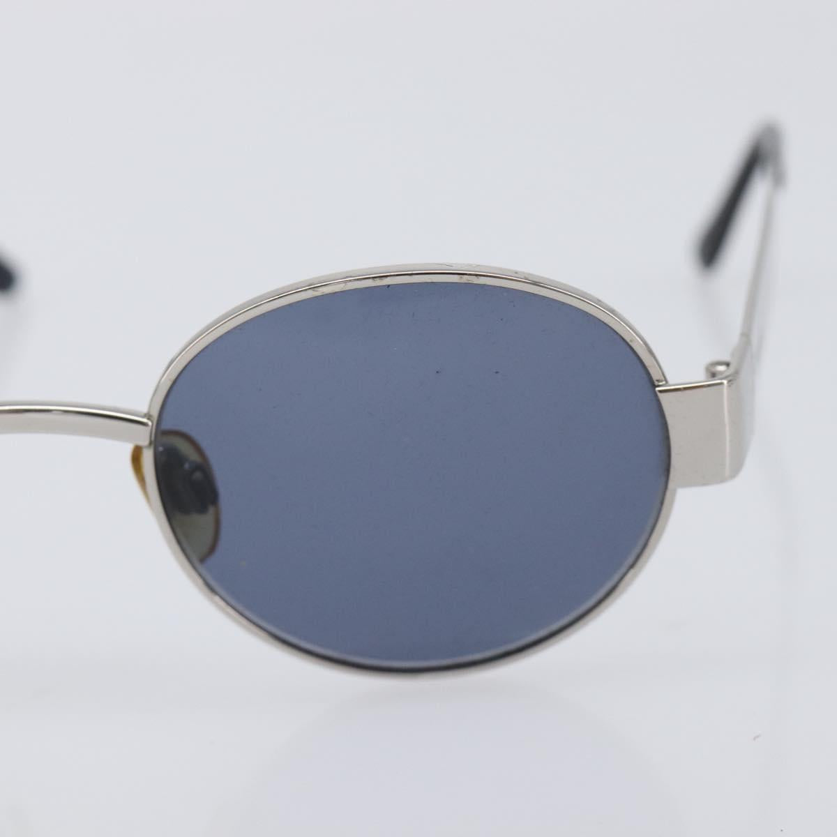 CHANEL Sunglasses Metal Silver Black CC Auth BA16858