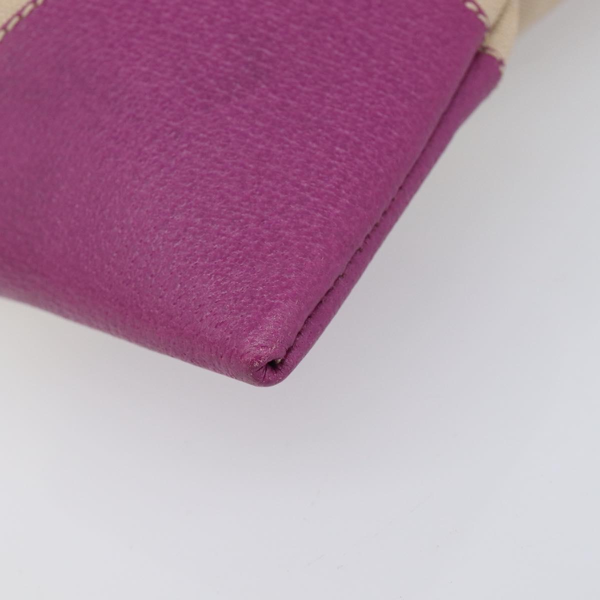PRADA Hand Bag Canvas Beige Purple Auth BA16859