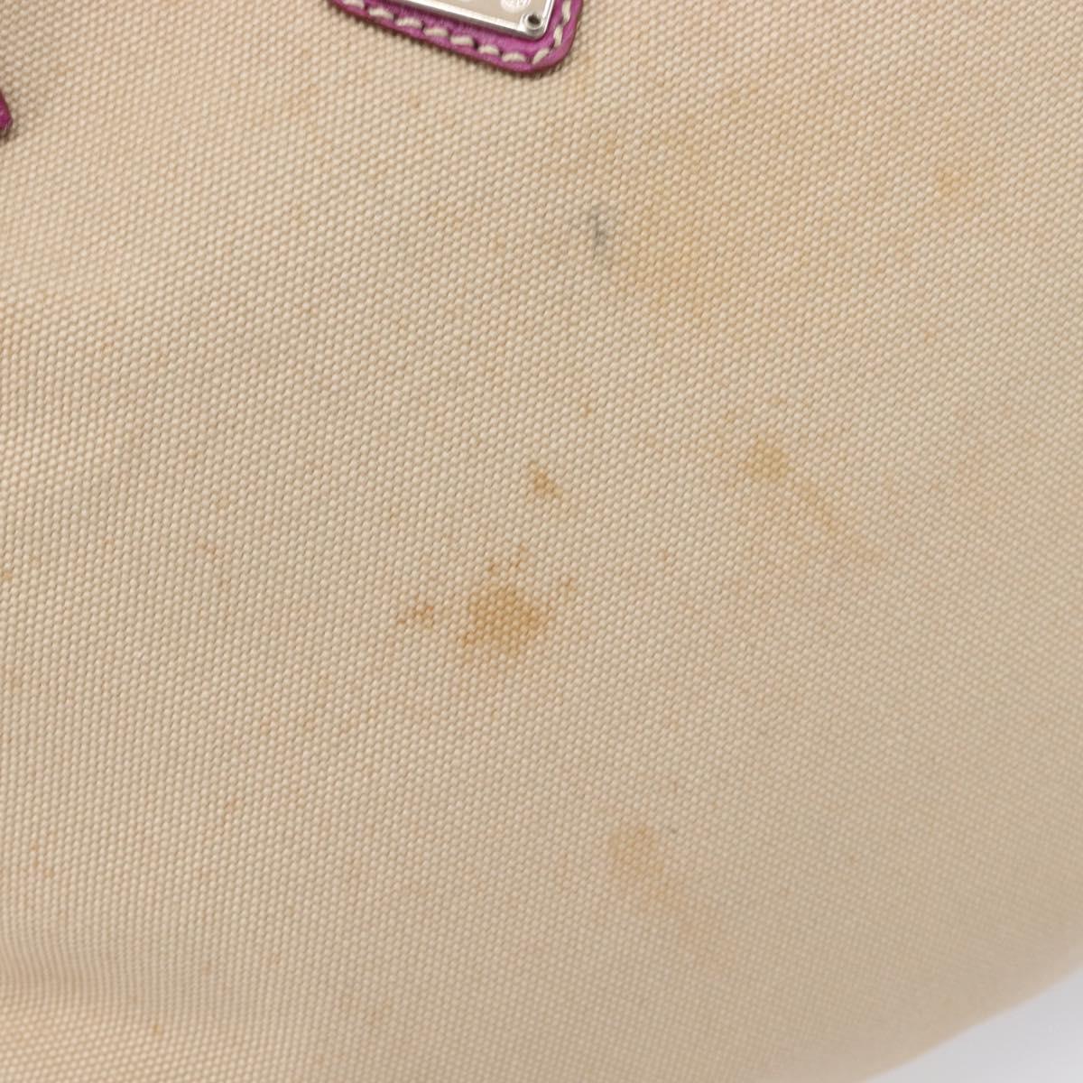 PRADA Hand Bag Canvas Beige Purple Auth BA16859
