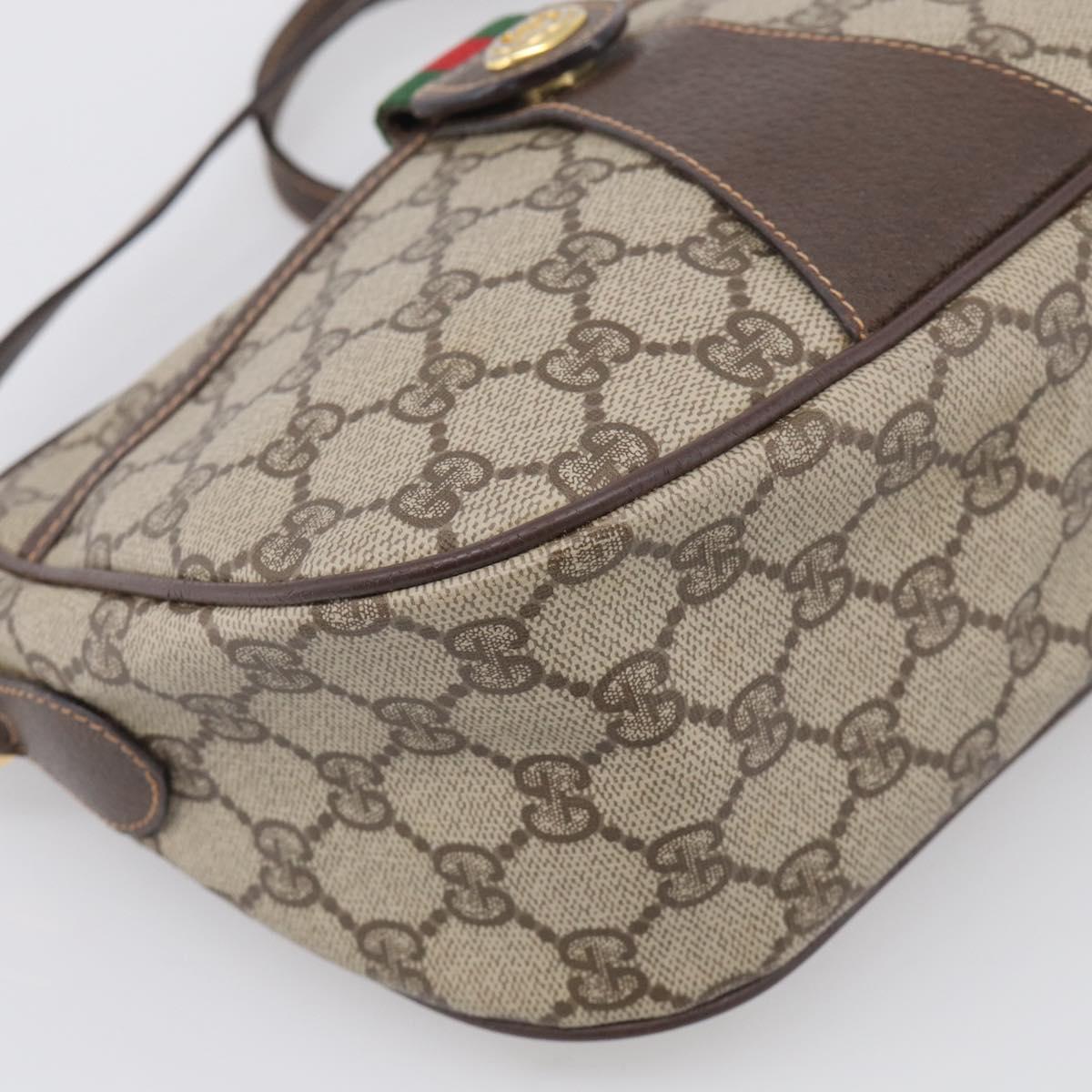 GUCCI GG Supreme Web Sherry Line Shoulder Bag PVC Beige 89 02 032 Auth BA16860