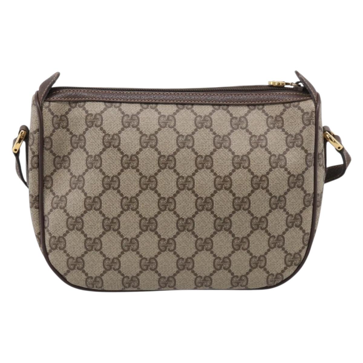 GUCCI GG Supreme Web Sherry Line Shoulder Bag PVC Beige 89 02 032 Auth BA16860