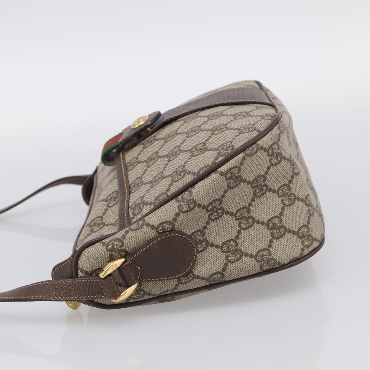 GUCCI GG Supreme Web Sherry Line Shoulder Bag PVC Beige 89 02 032 Auth BA16860