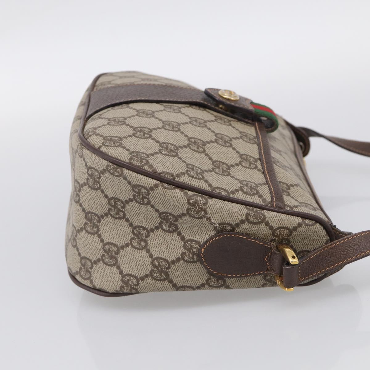 GUCCI GG Supreme Web Sherry Line Shoulder Bag PVC Beige 89 02 032 Auth BA16860