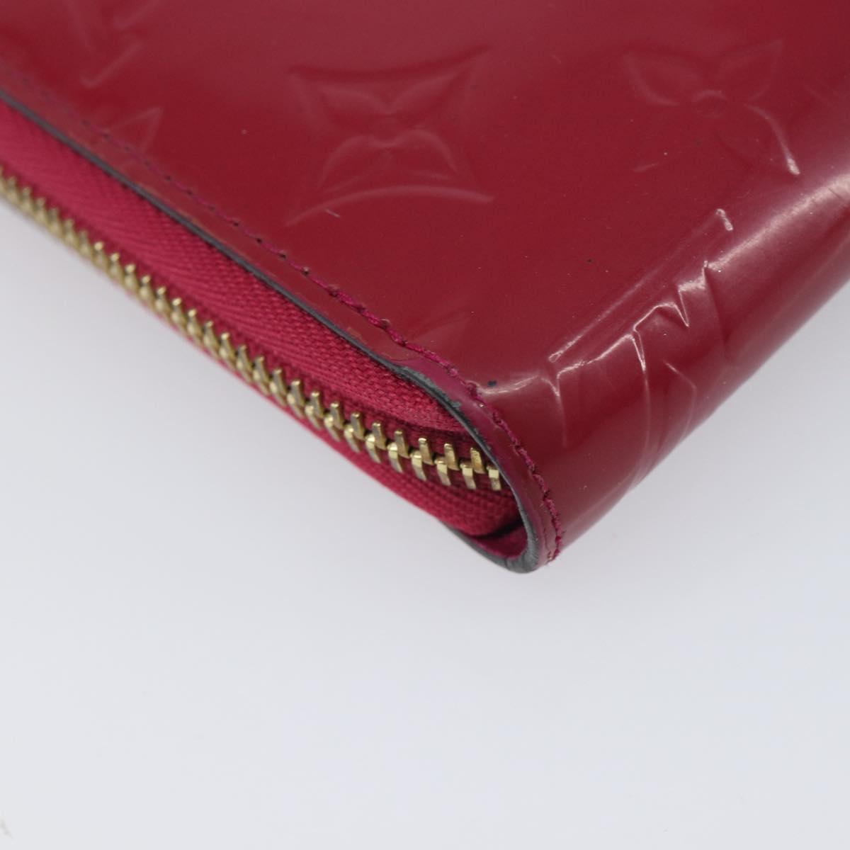 LOUIS VUITTON Monogram Vernis Zippy Wallet Magenta M61379 LV Auth BA16861