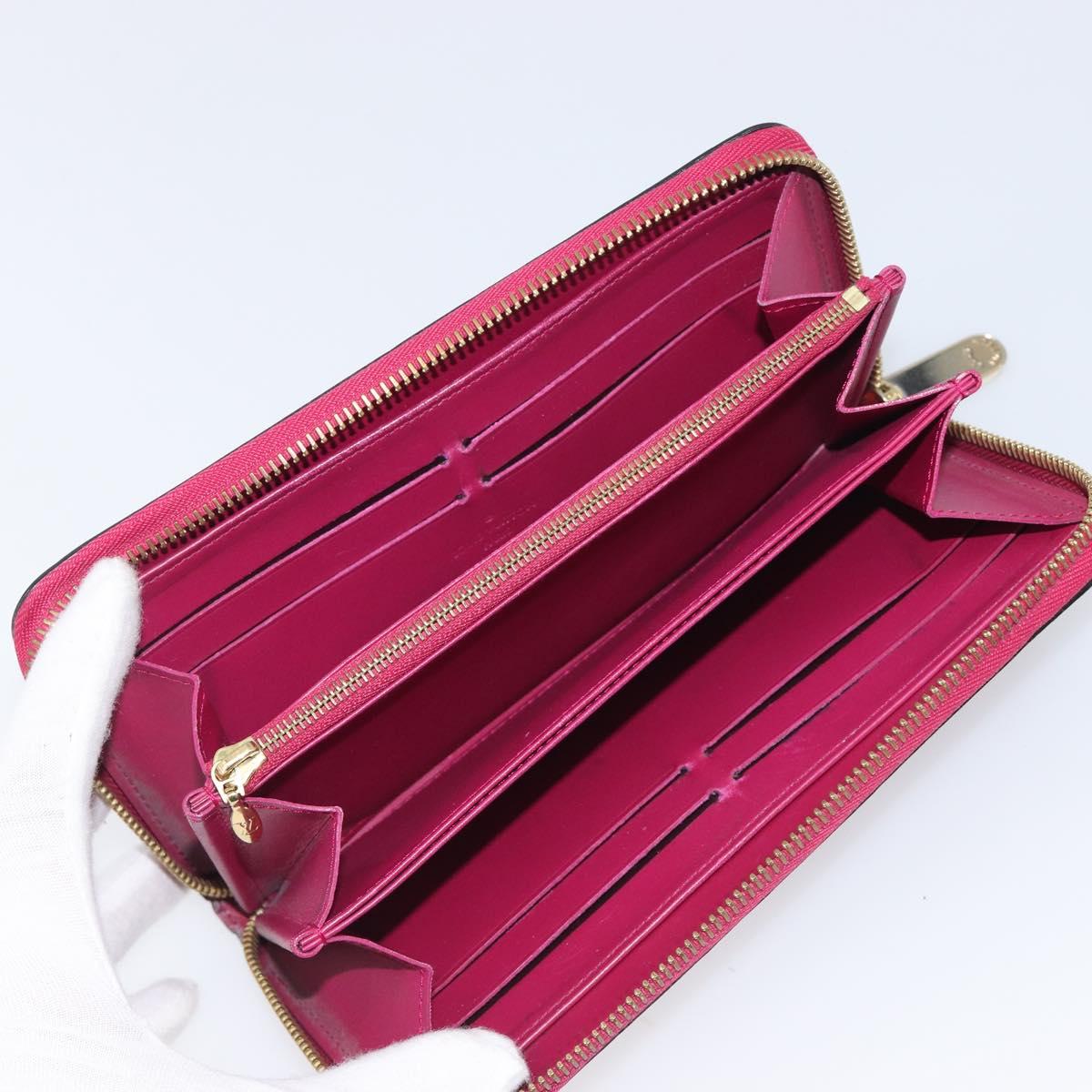 LOUIS VUITTON Monogram Vernis Zippy Wallet Magenta M61379 LV Auth BA16861