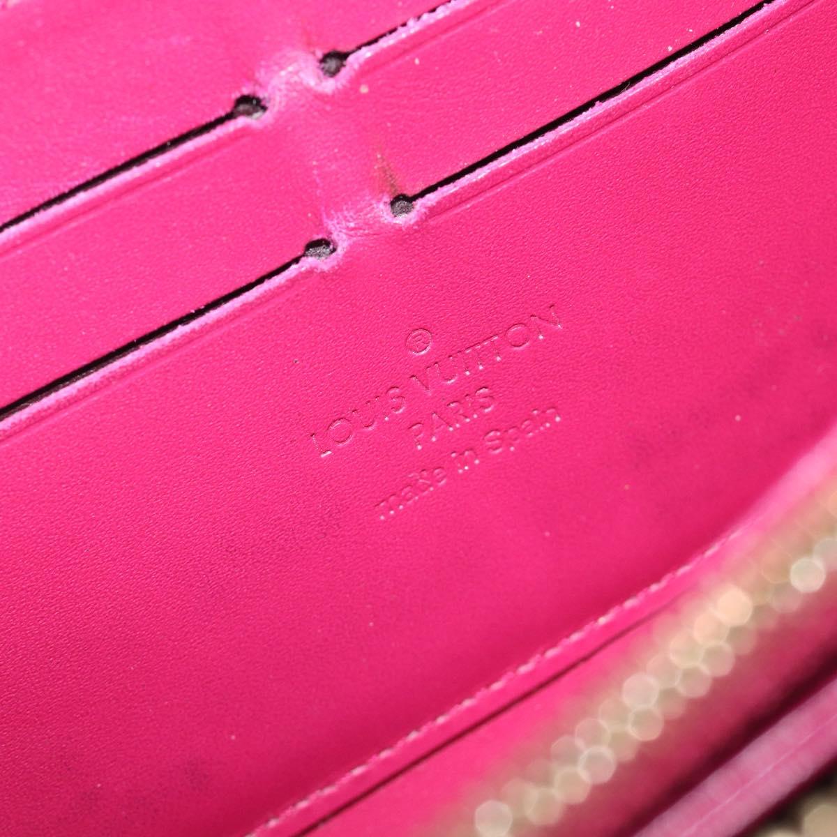 LOUIS VUITTON Monogram Vernis Zippy Wallet Magenta M61379 LV Auth BA16861