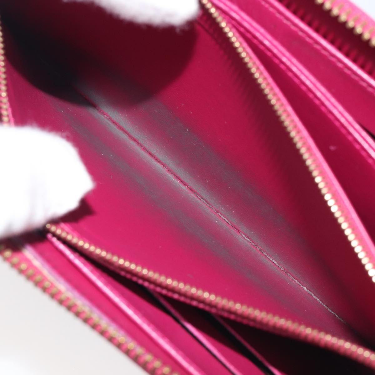 LOUIS VUITTON Monogram Vernis Zippy Wallet Magenta M61379 LV Auth BA16861