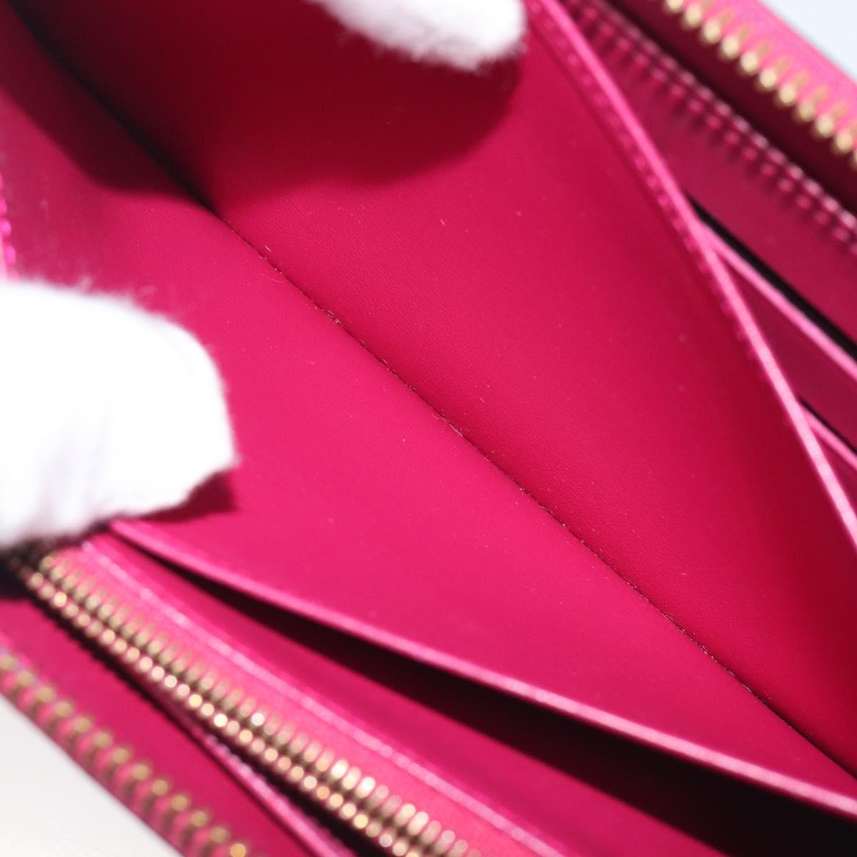 LOUIS VUITTON Monogram Vernis Zippy Wallet Magenta M61379 LV Auth BA16861