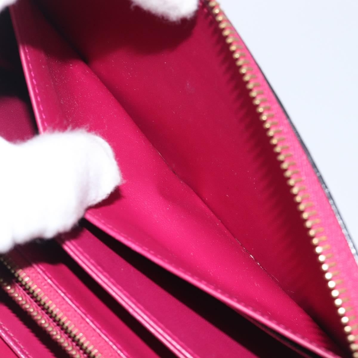 LOUIS VUITTON Monogram Vernis Zippy Wallet Magenta M61379 LV Auth BA16861