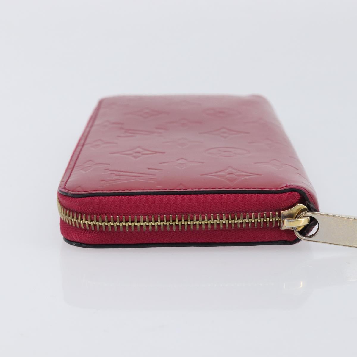 LOUIS VUITTON Monogram Vernis Zippy Wallet Magenta M61379 LV Auth BA16861