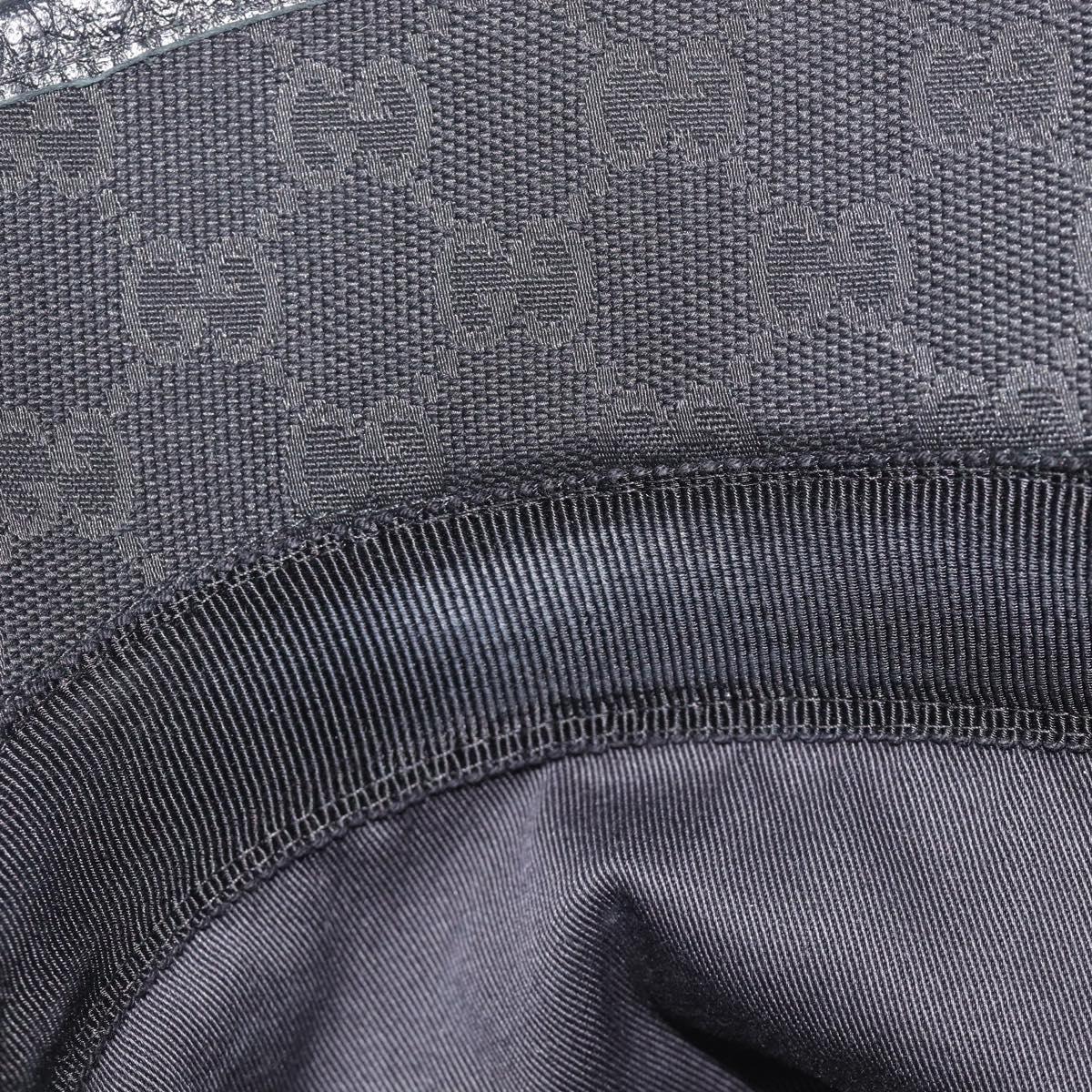 GUCCI GG Canvas Bucket Hat Black Gold Tone 576587 Auth BA16873V
