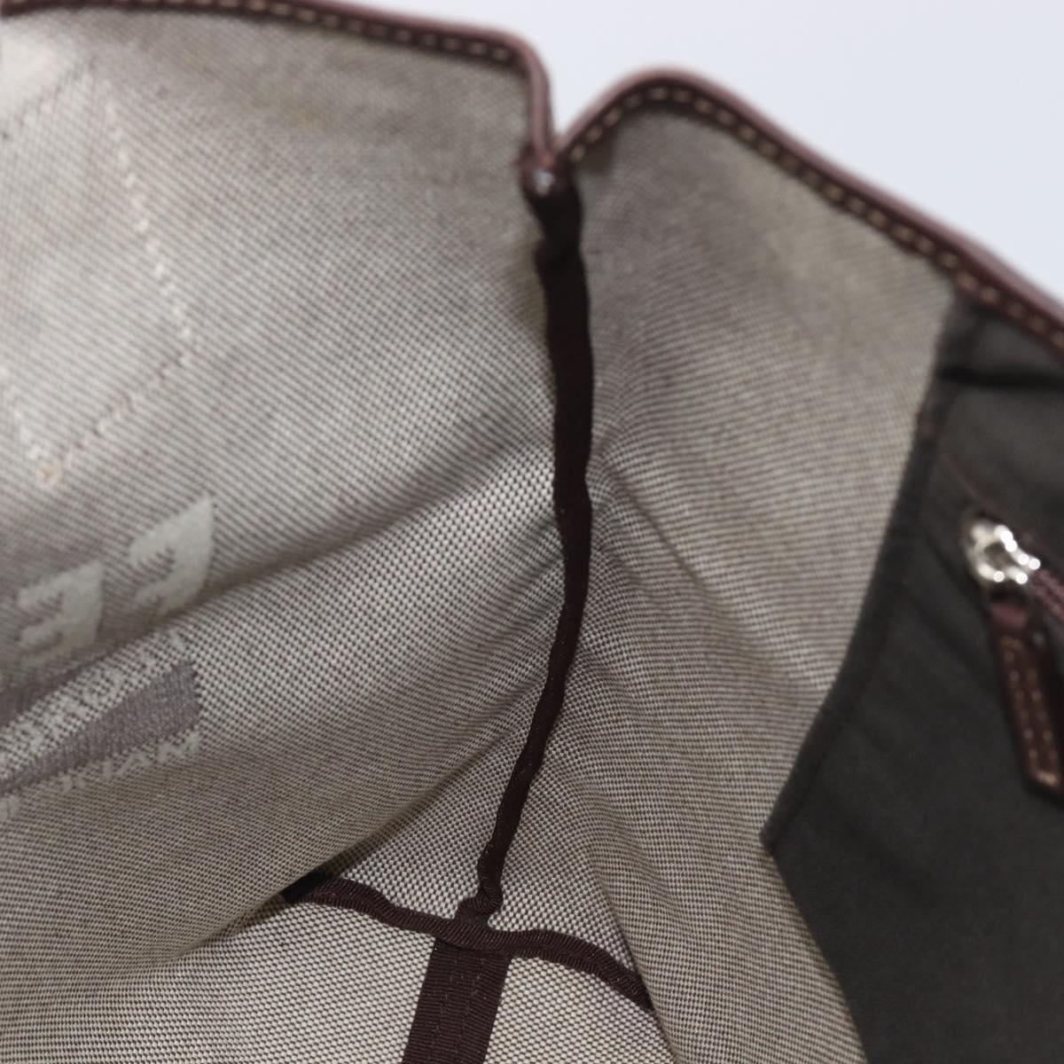Salvatore Ferragamo Hand Bag Coated Canvas Gray Auth BA16876