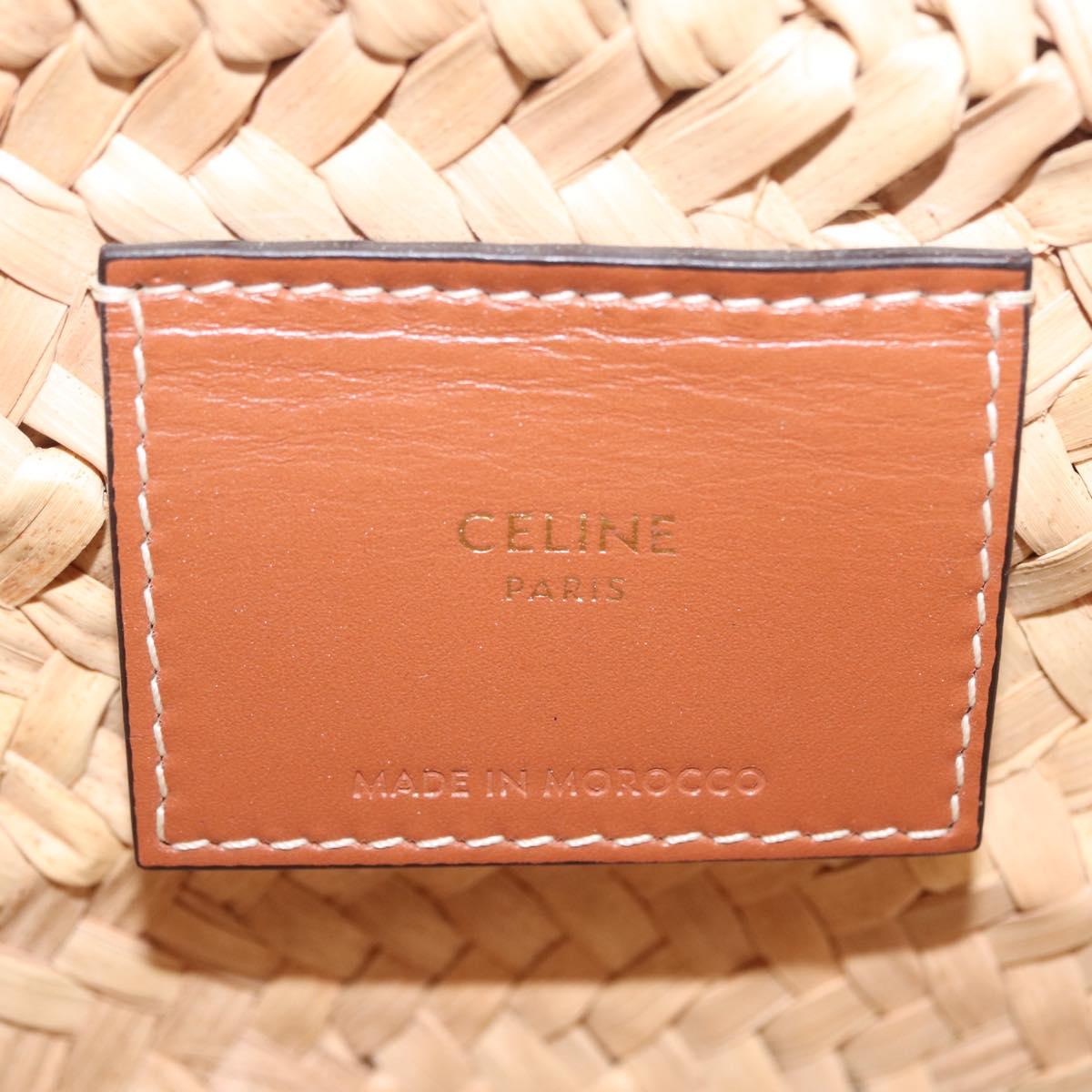 CELINE Teen Classic Panier Hand Bag Raffia Beige Brown Auth BA16985V