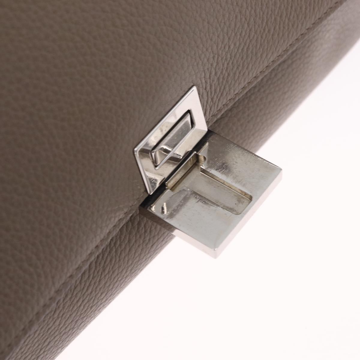 CELINE Trapeze Hand Bag Suede 2way Beige Silver Auth BA16986V