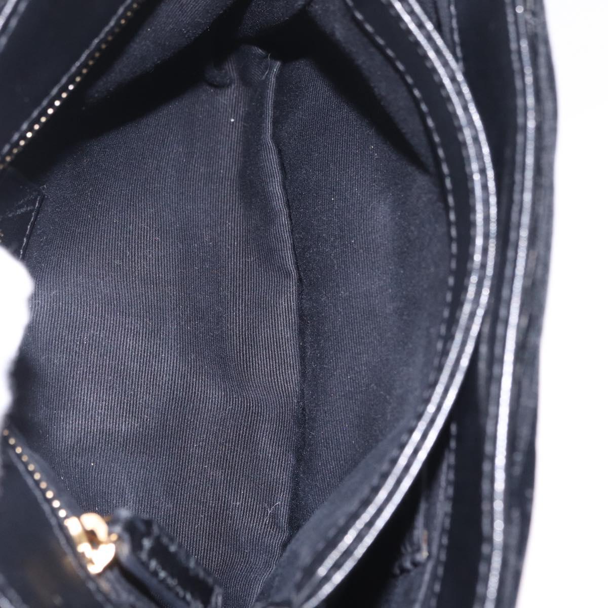 Saint Laurent Lulu Shoulder Bag Velvet Black Gold 467072 Auth BA16988V