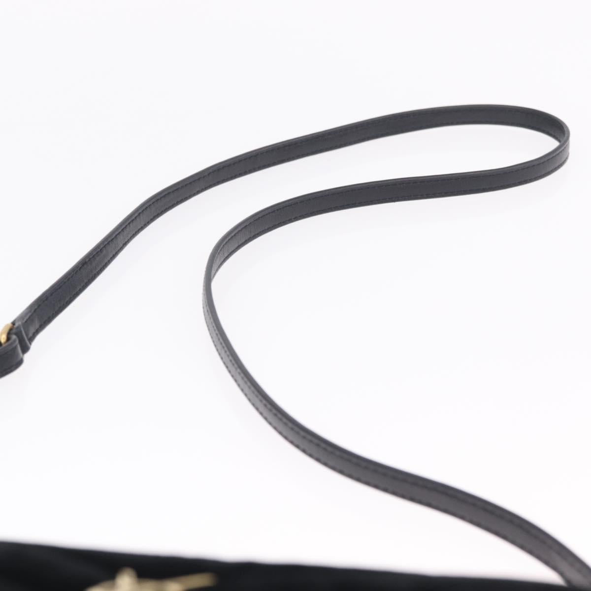Saint Laurent Lulu Shoulder Bag Velvet Black Gold 467072 Auth BA16988V