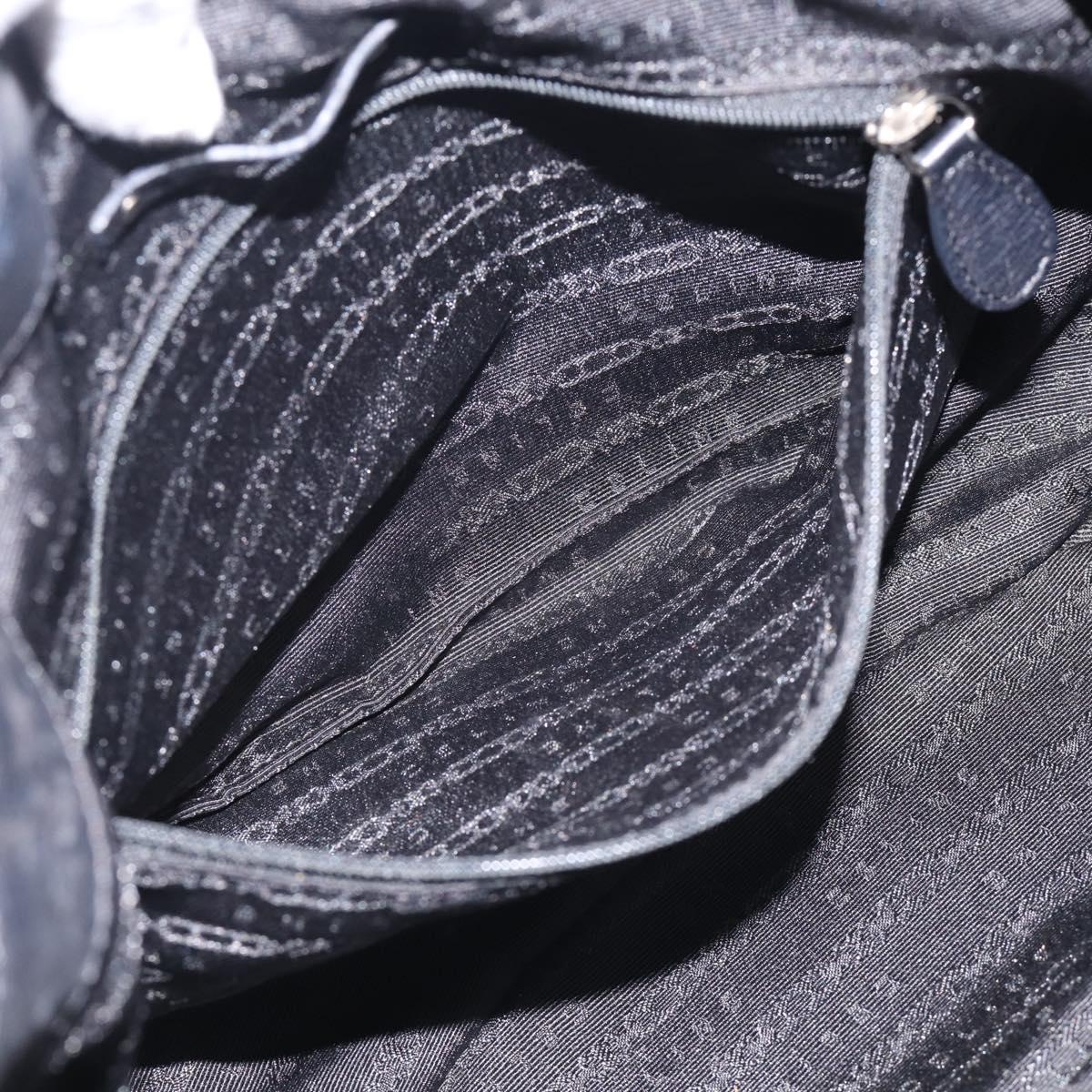 CELINE Pillow Small Hand Bag Leather 2way Black Silver Auth BA16996A