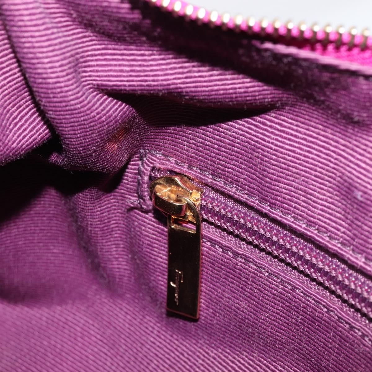 Salvatore Ferragamo Vala Hand Bag Nylon Purple Gold Auth BA16997A