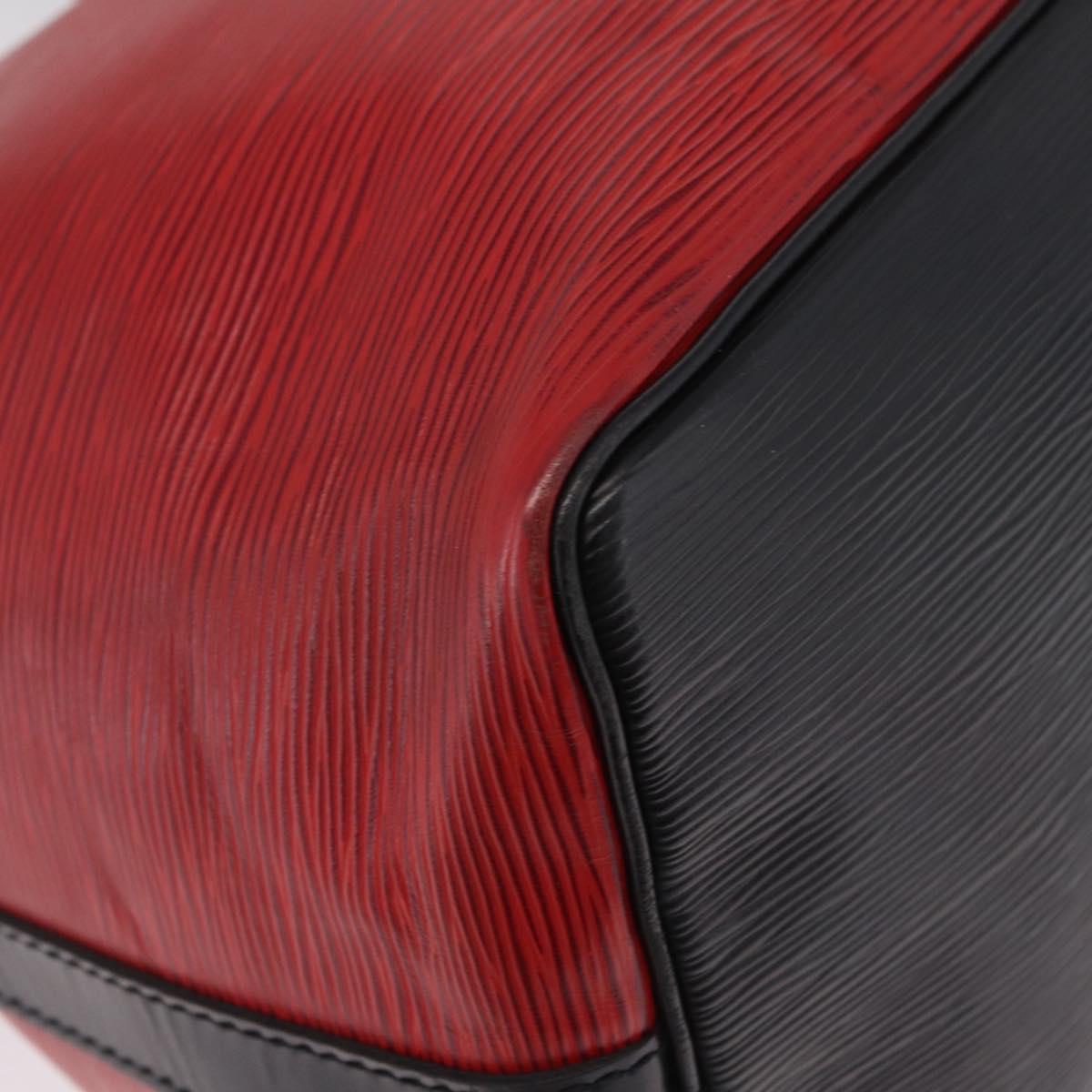 LOUIS VUITTON Epi Petit Noe Shoulder Bag Red Black M44172 LV Auth BA16998