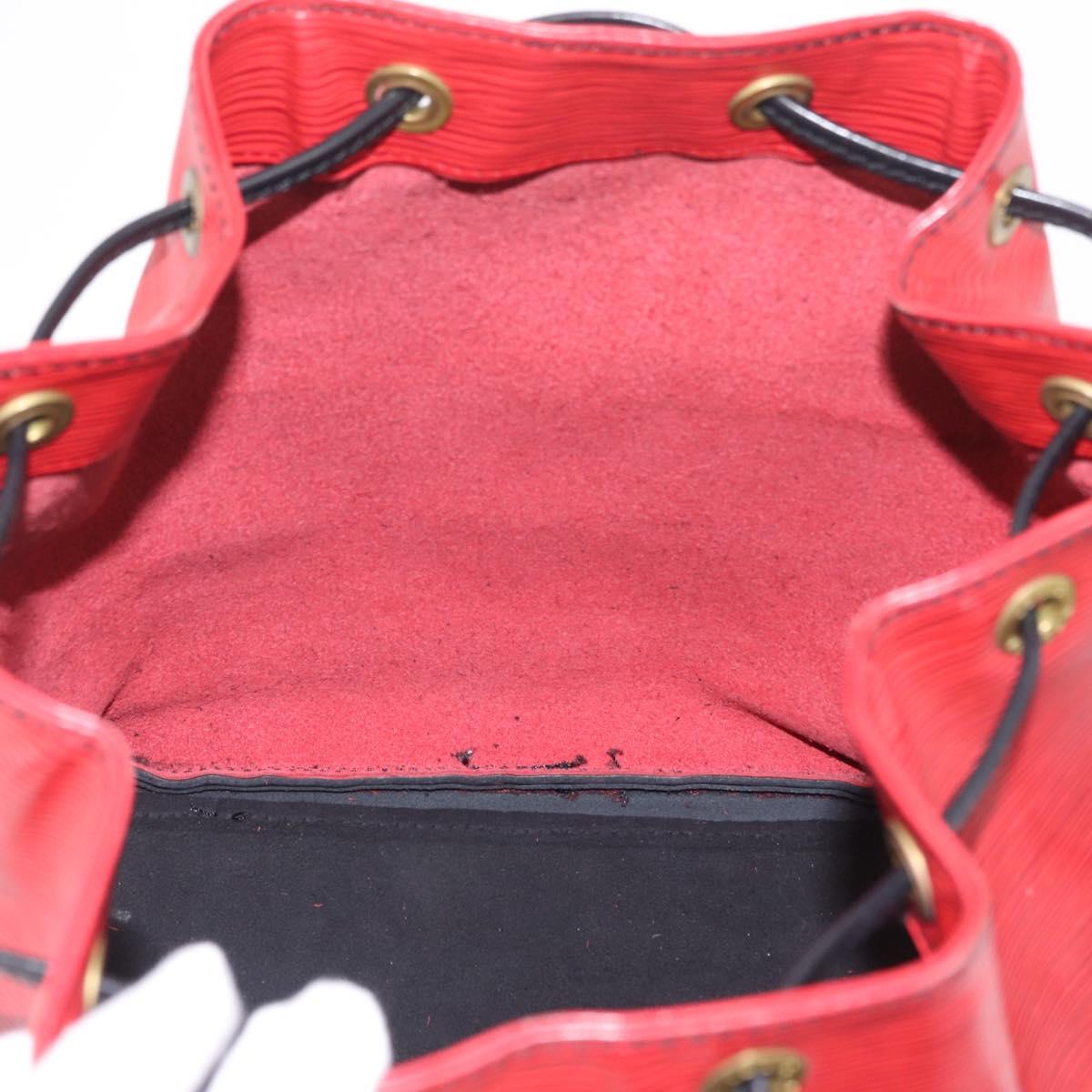 LOUIS VUITTON Epi Petit Noe Shoulder Bag Red Black M44172 LV Auth BA16998