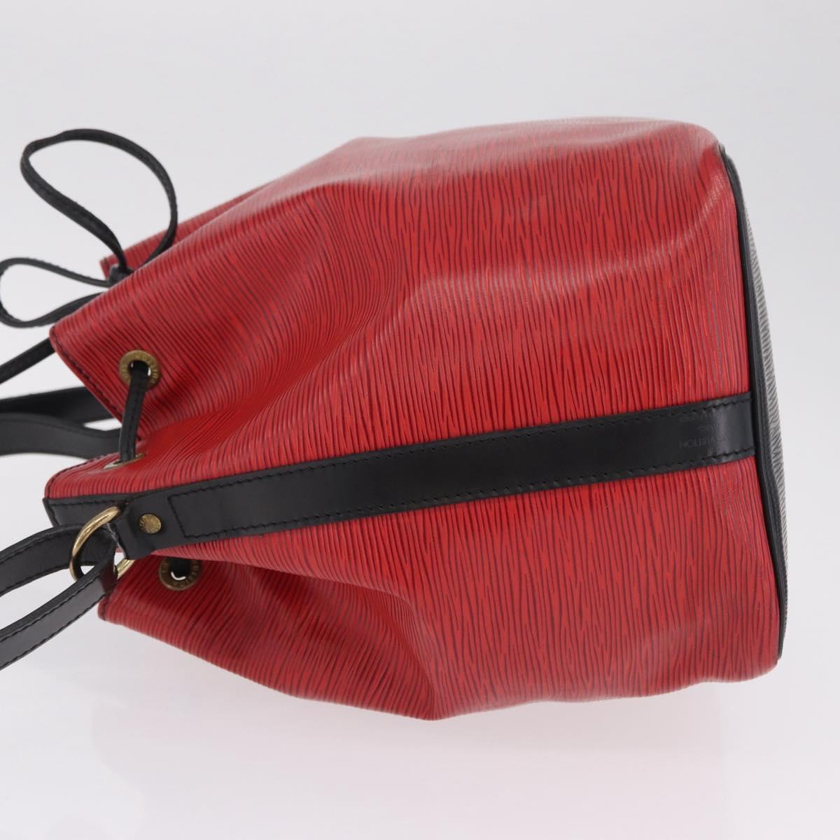 LOUIS VUITTON Epi Petit Noe Shoulder Bag Red Black M44172 LV Auth BA16998