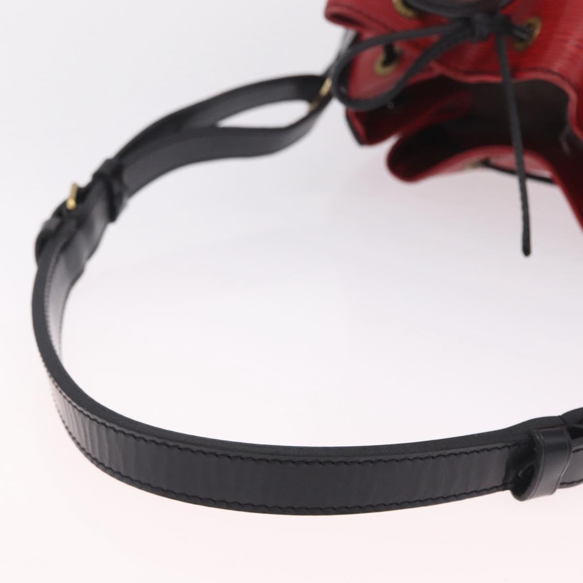 LOUIS VUITTON Epi Petit Noe Shoulder Bag Red Black M44172 LV Auth BA16998
