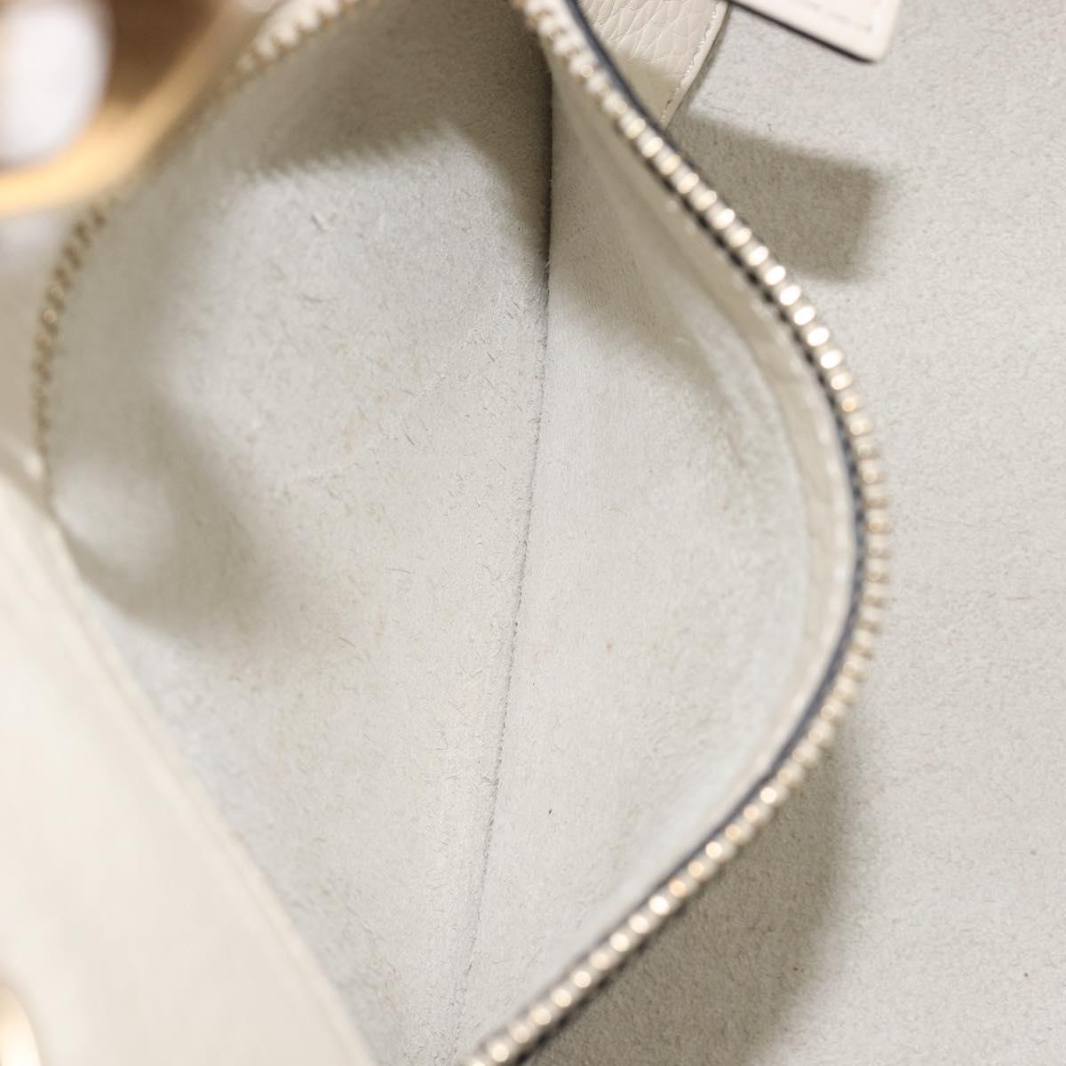Valentino Rock Studs Hand Bag Leather 2way White Gold Auth BA16999A