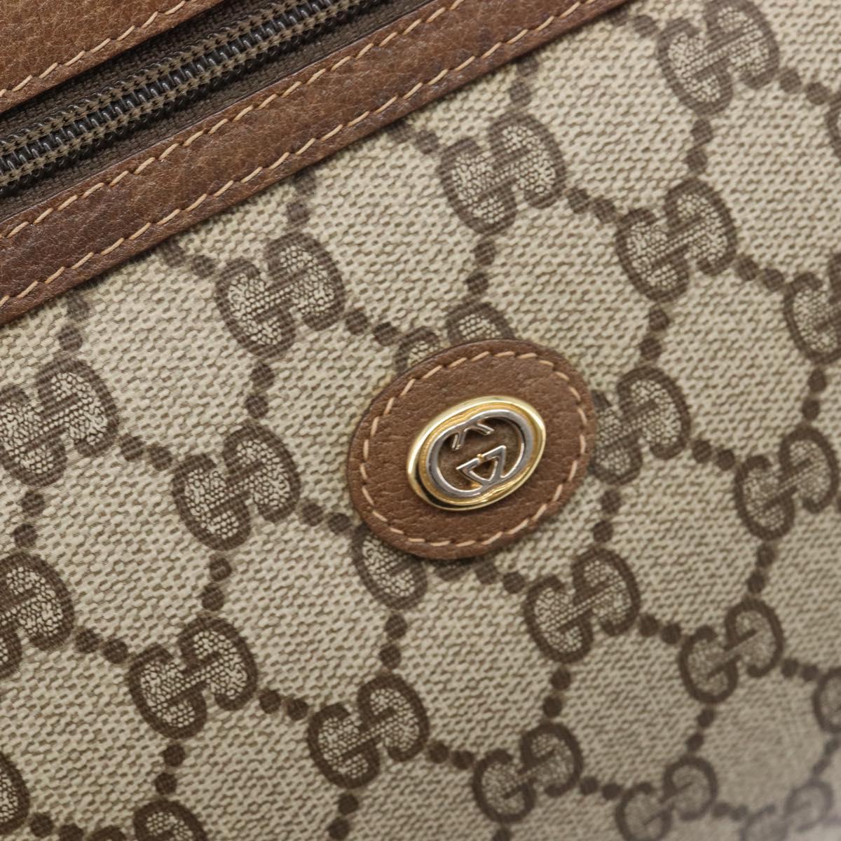 GUCCI GG Supreme Clutch Bag PVC Beige Gold 97 01 037 Auth BA17000