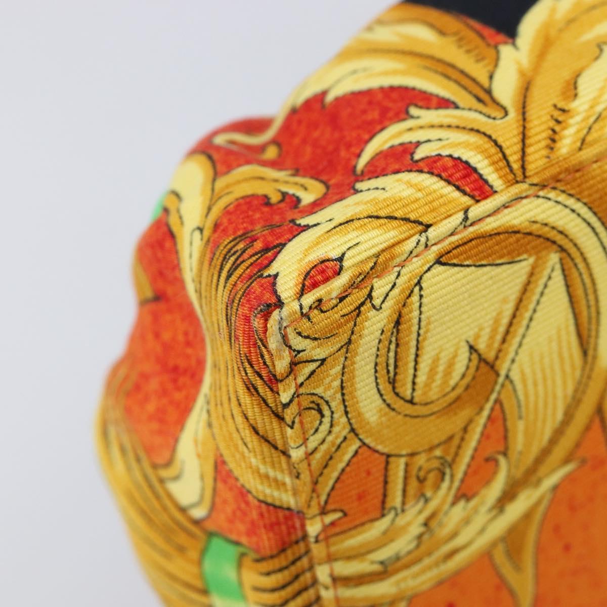 Gianni Versace Purse Pouch Canvas Orange Gold Auth BA17003A