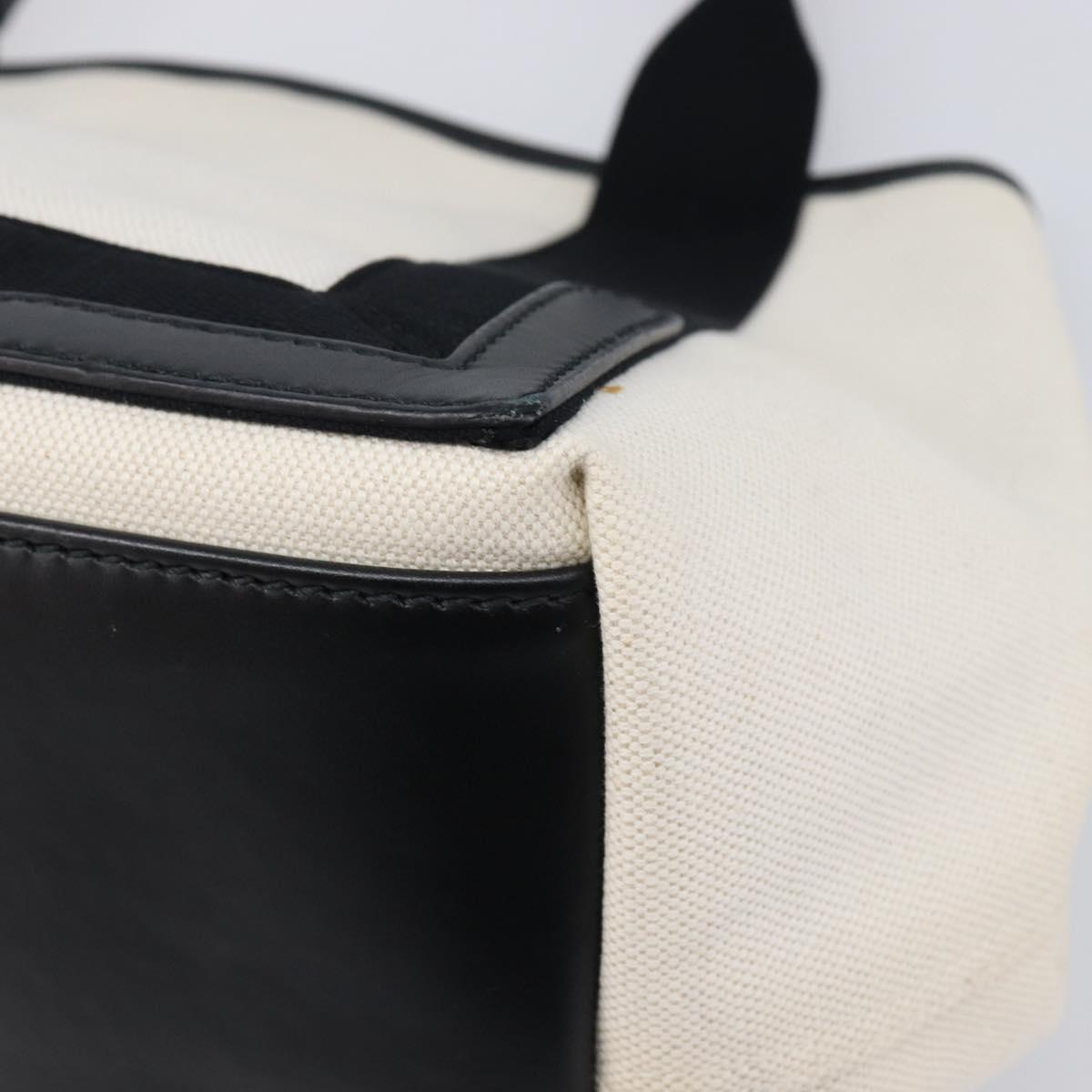 Balenciaga Navy Cabas S Hand Bag Canvas White Black 339933 Auth BA17006A