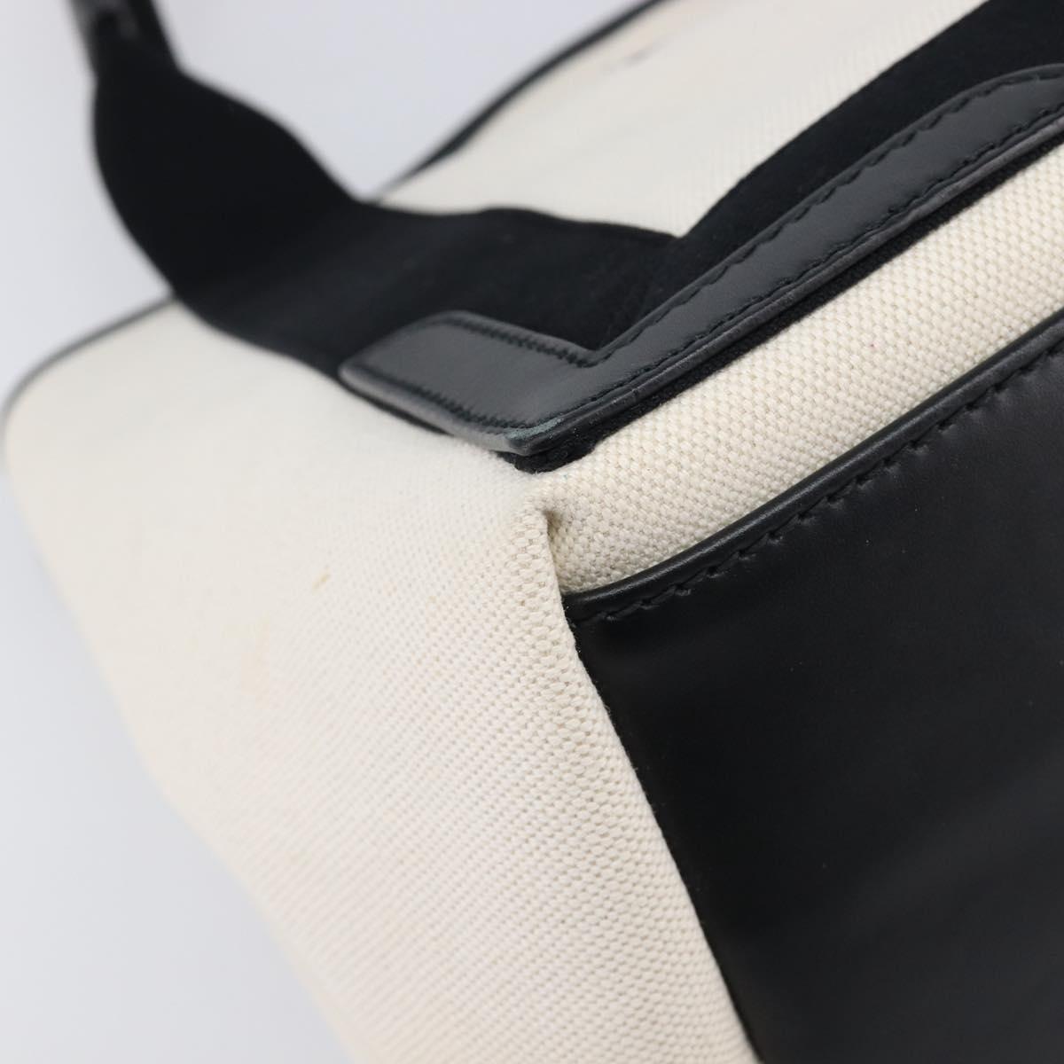 Balenciaga Navy Cabas S Hand Bag Canvas White Black 339933 Auth BA17006A