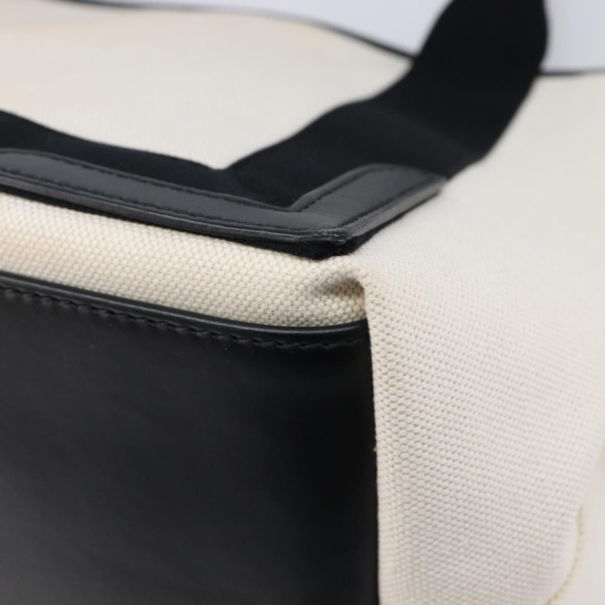 Balenciaga Navy Cabas S Hand Bag Canvas White Black 339933 Auth BA17006A