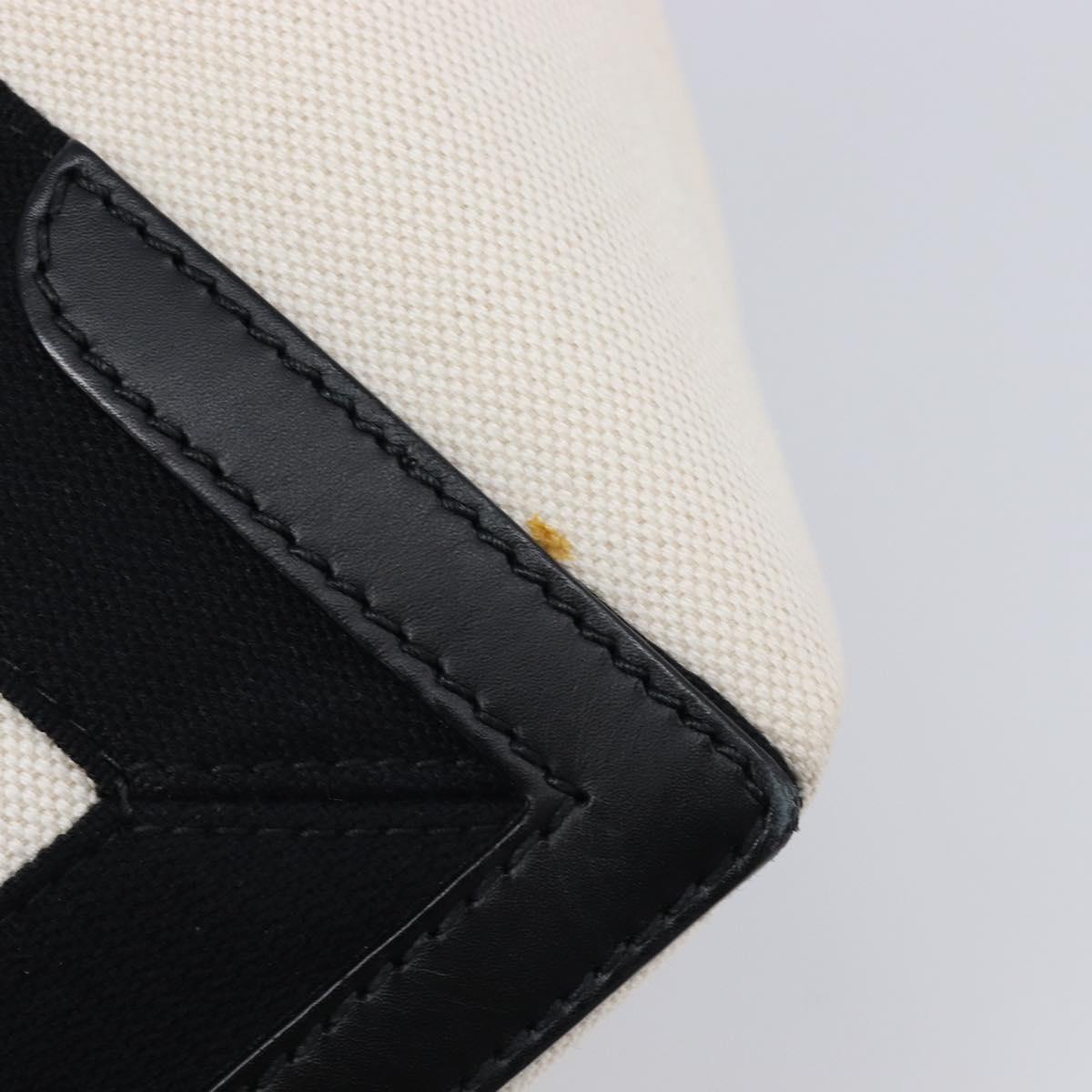 Balenciaga Navy Cabas S Hand Bag Canvas White Black 339933 Auth BA17006A