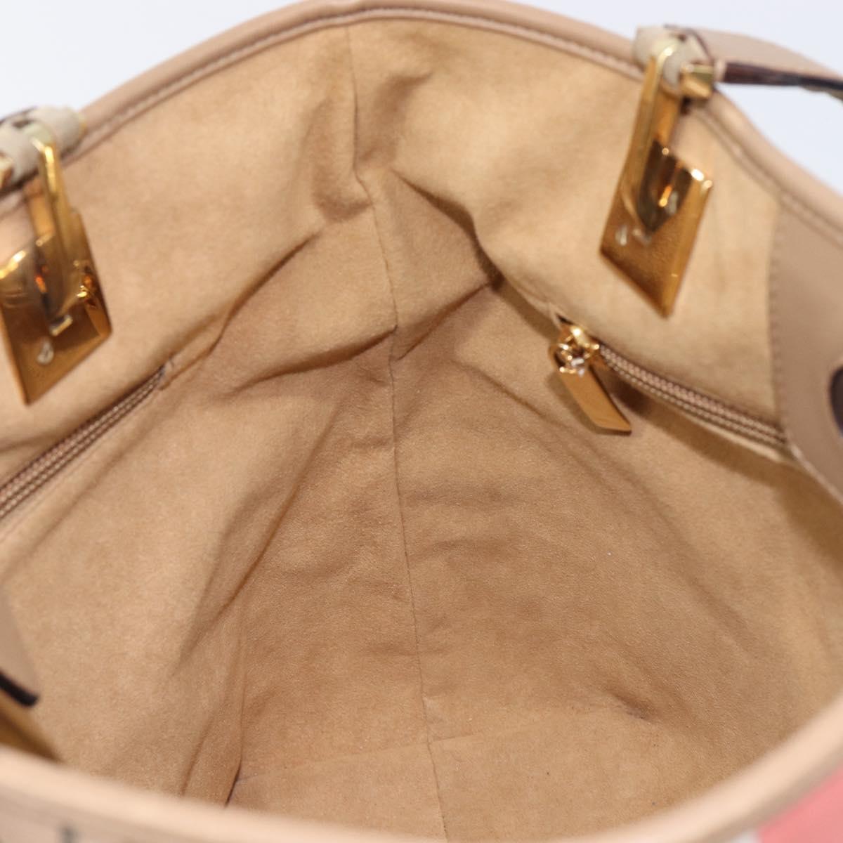 Salvatore Ferragamo Tote Bag Nylon Beige Gold Auth BA17008A