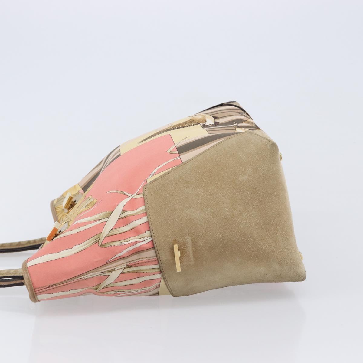 Salvatore Ferragamo Tote Bag Nylon Beige Gold Auth BA17008A