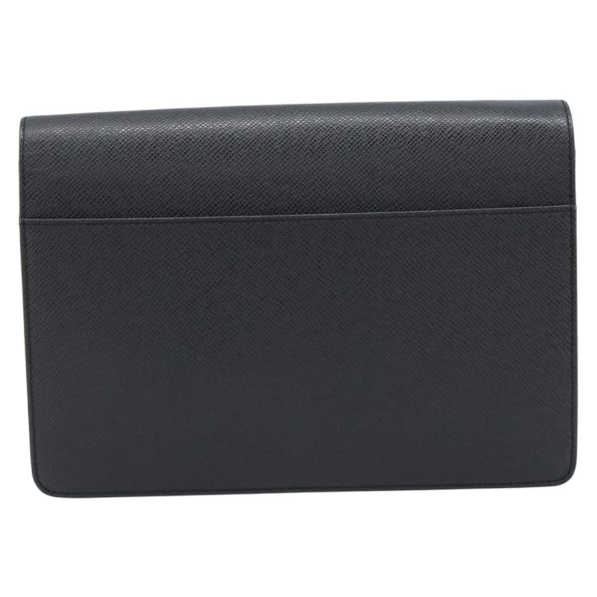 LOUIS VUITTON Taiga Selenga Clutch Bag Ardoise M30782 LV Auth BA17016A