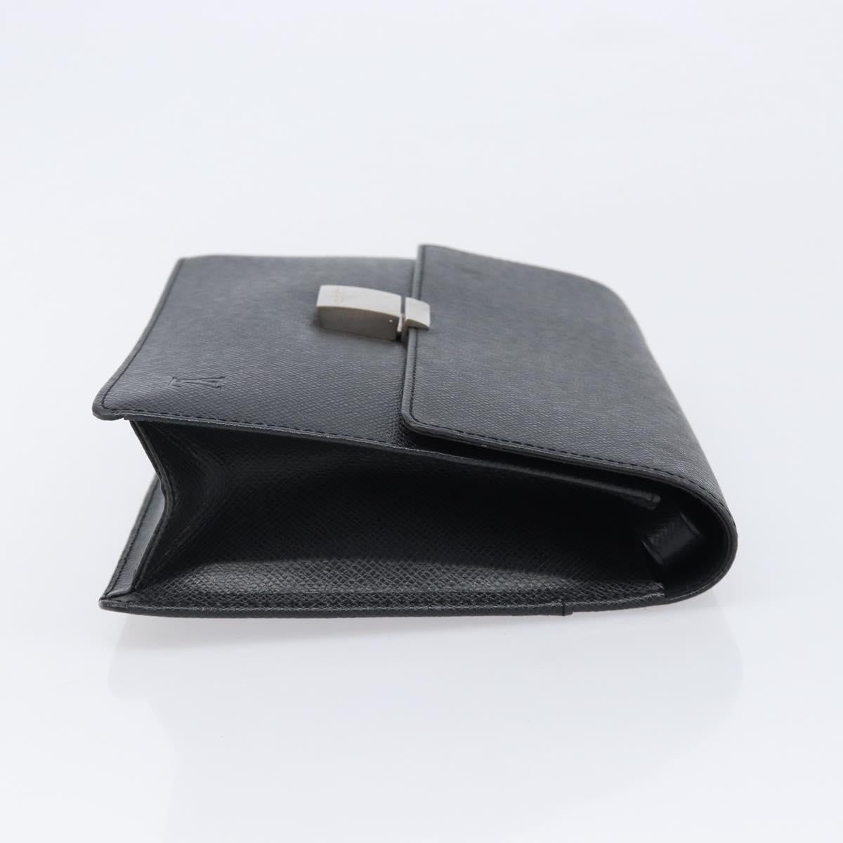 LOUIS VUITTON Taiga Selenga Clutch Bag Ardoise M30782 LV Auth BA17016A