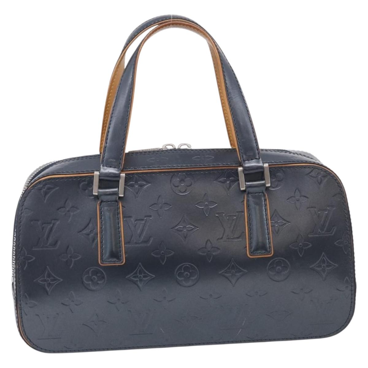 LOUIS VUITTON Monogram Mat Shelton Hand Bag Navy LV Auth BA17018