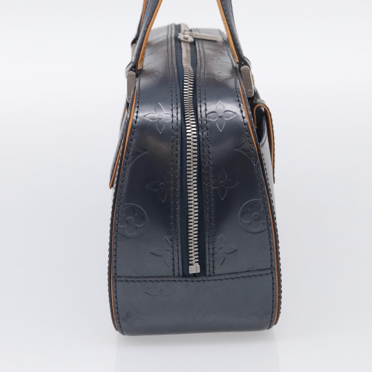 LOUIS VUITTON Monogram Mat Shelton Hand Bag Navy LV Auth BA17018