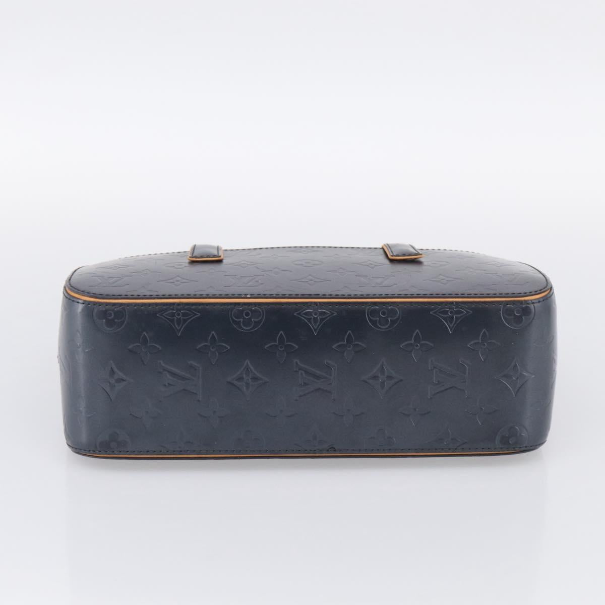 LOUIS VUITTON Monogram Mat Shelton Hand Bag Navy LV Auth BA17018