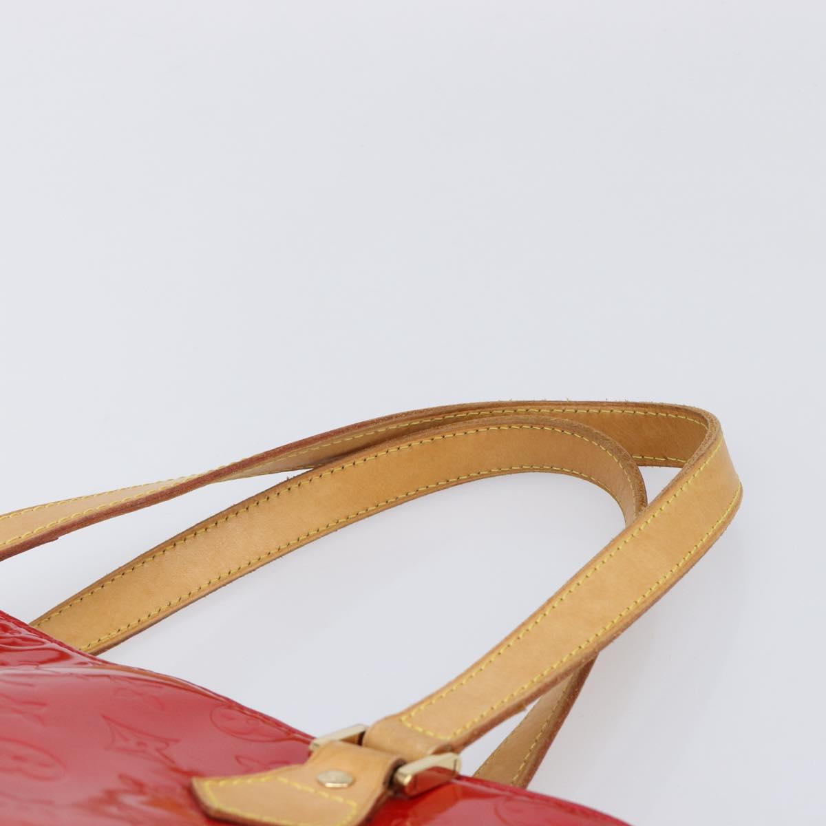 LOUIS VUITTON Monogram Vernis Houston Hand Bag Red M91092 LV Auth BA17021