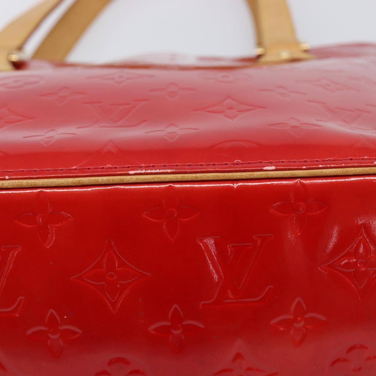 LOUIS VUITTON Monogram Vernis Houston Hand Bag Red M91092 LV Auth BA17021