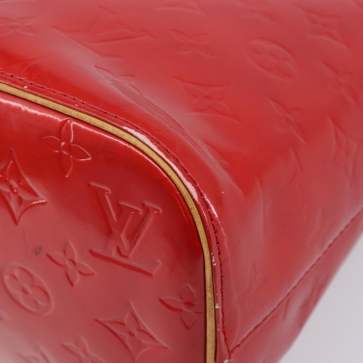 LOUIS VUITTON Monogram Vernis Houston Hand Bag Red M91092 LV Auth BA17021