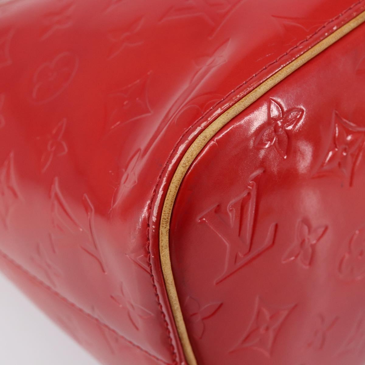 LOUIS VUITTON Monogram Vernis Houston Hand Bag Red M91092 LV Auth BA17021