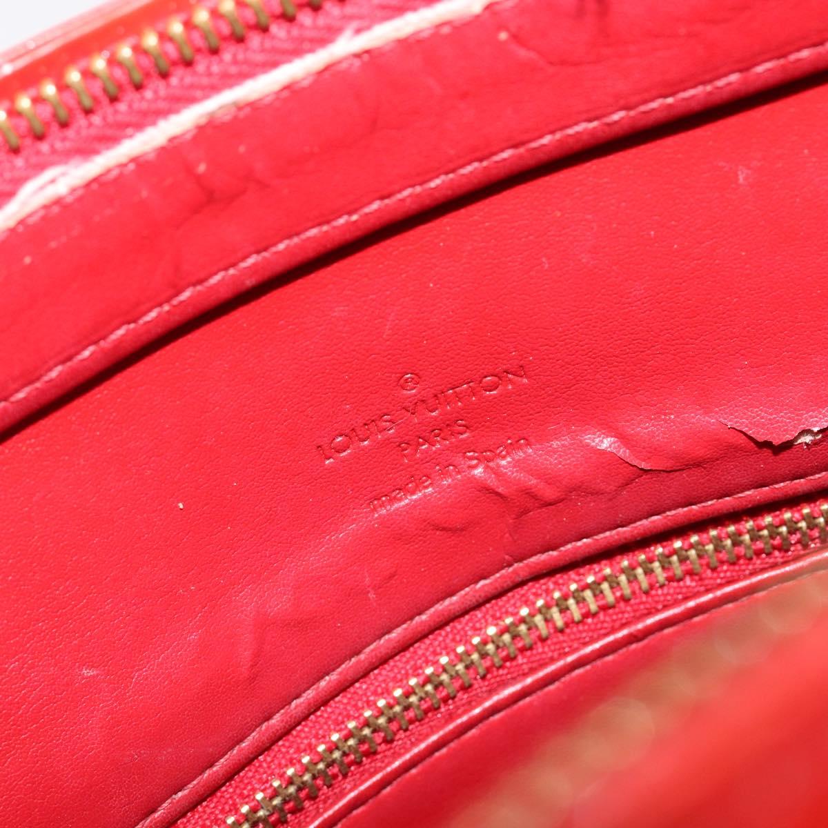 LOUIS VUITTON Monogram Vernis Houston Hand Bag Red M91092 LV Auth BA17021